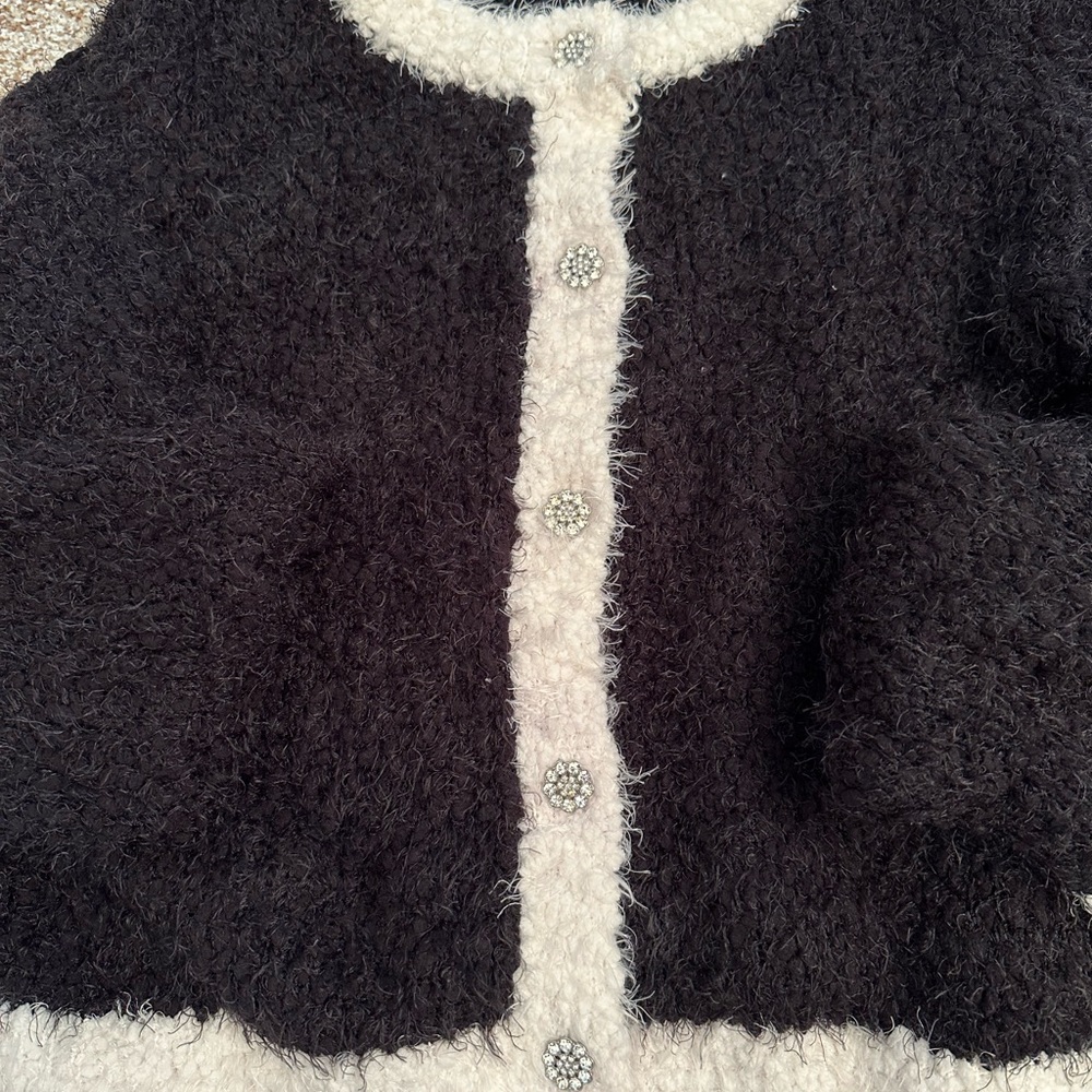 Really soft H&M sweater with jeweled buttons.  Size L.
